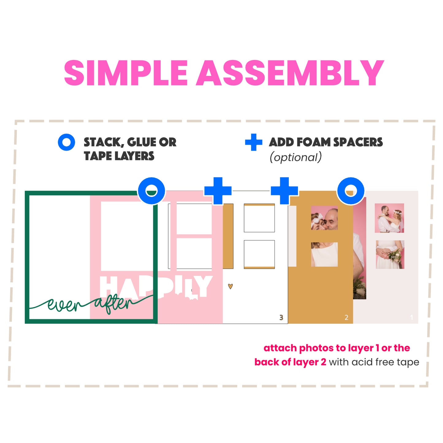 Happily Ever After Wedding Frame Layered Shadow Box Project