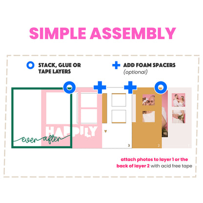 Happily Ever After Wedding Frame Layered Shadow Box Project