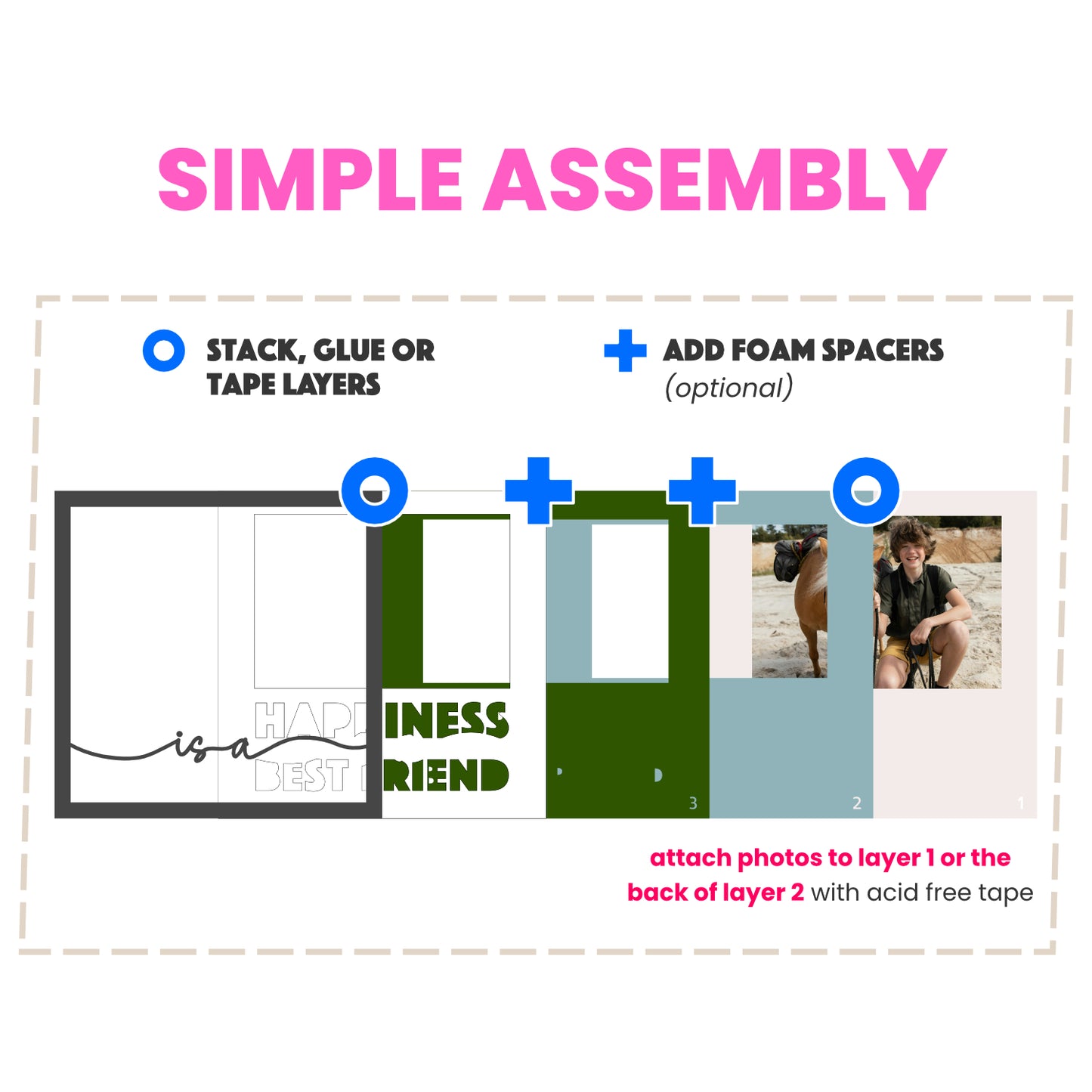 Happiness is a Best Friend Layered SVG Friendship Picture Frame Project