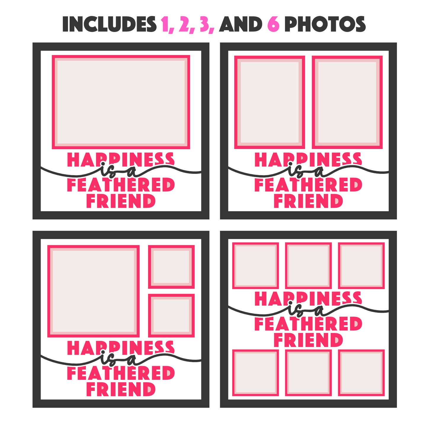 Happiness is a Feathered Friend Layered SVG Pet Memorial Picture Frame Project