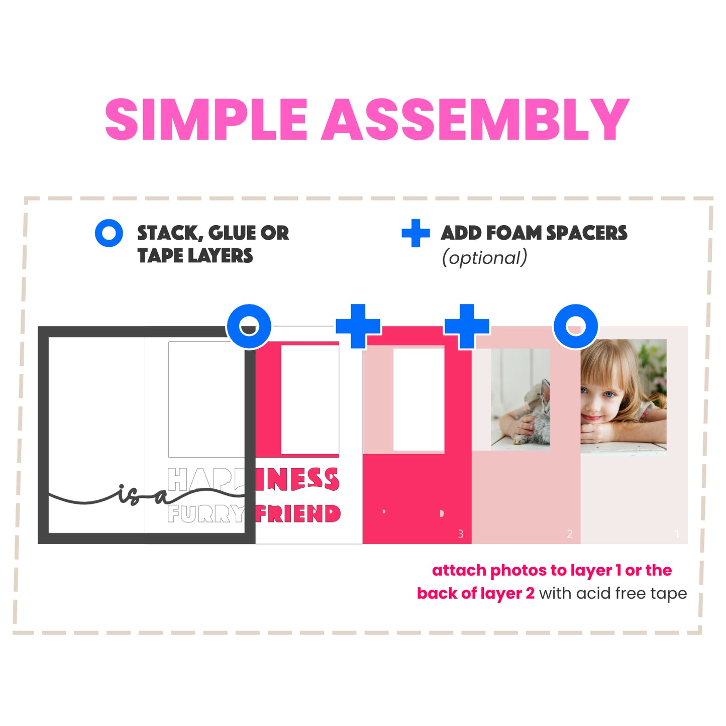 Happiness is a Furry Friend Layered SVG Pet Memorial Picture Frame Project