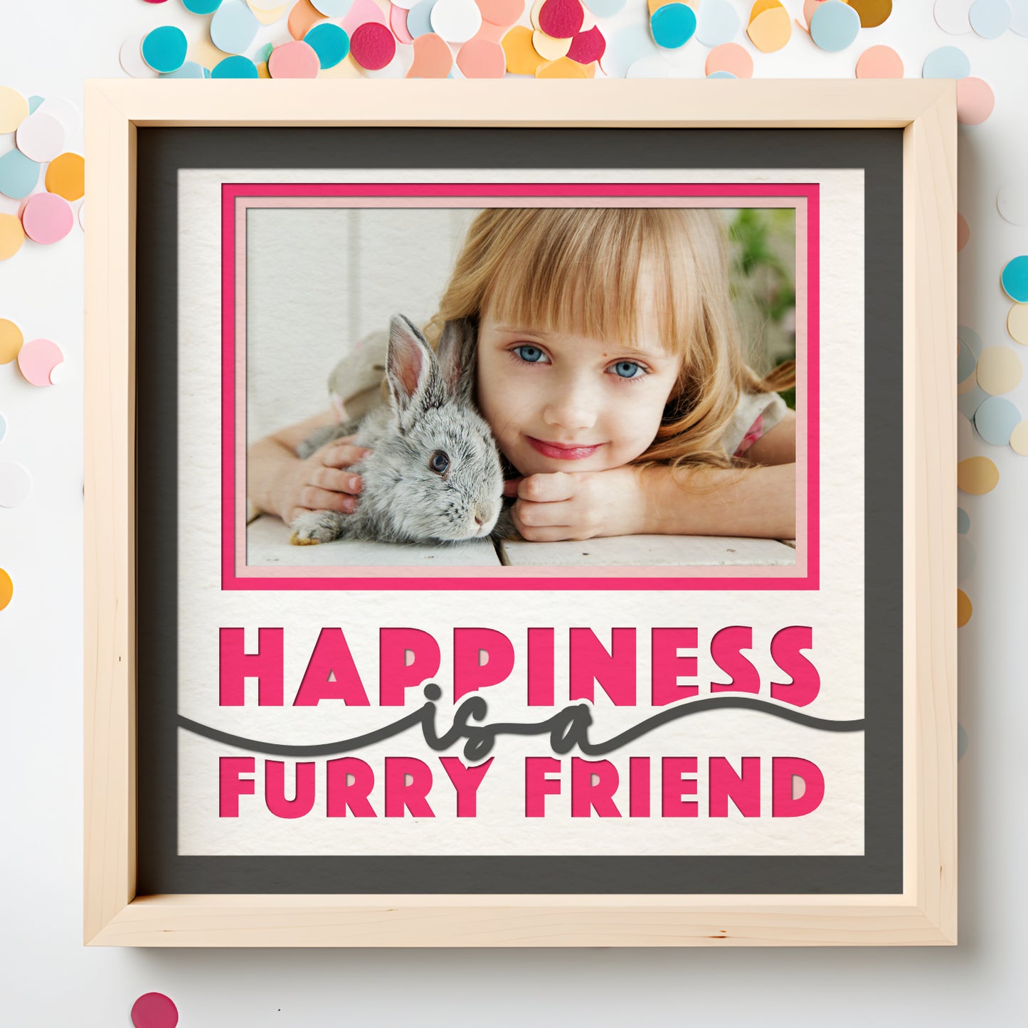 Happiness is a Furry Friend Layered SVG Pet Memorial Picture Frame Project