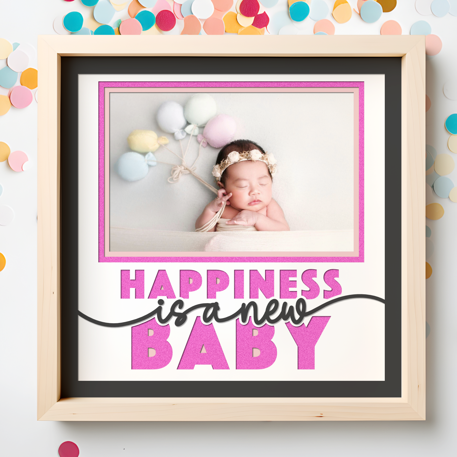 Happiness is a New Baby Layered SVG Picture Frame Project