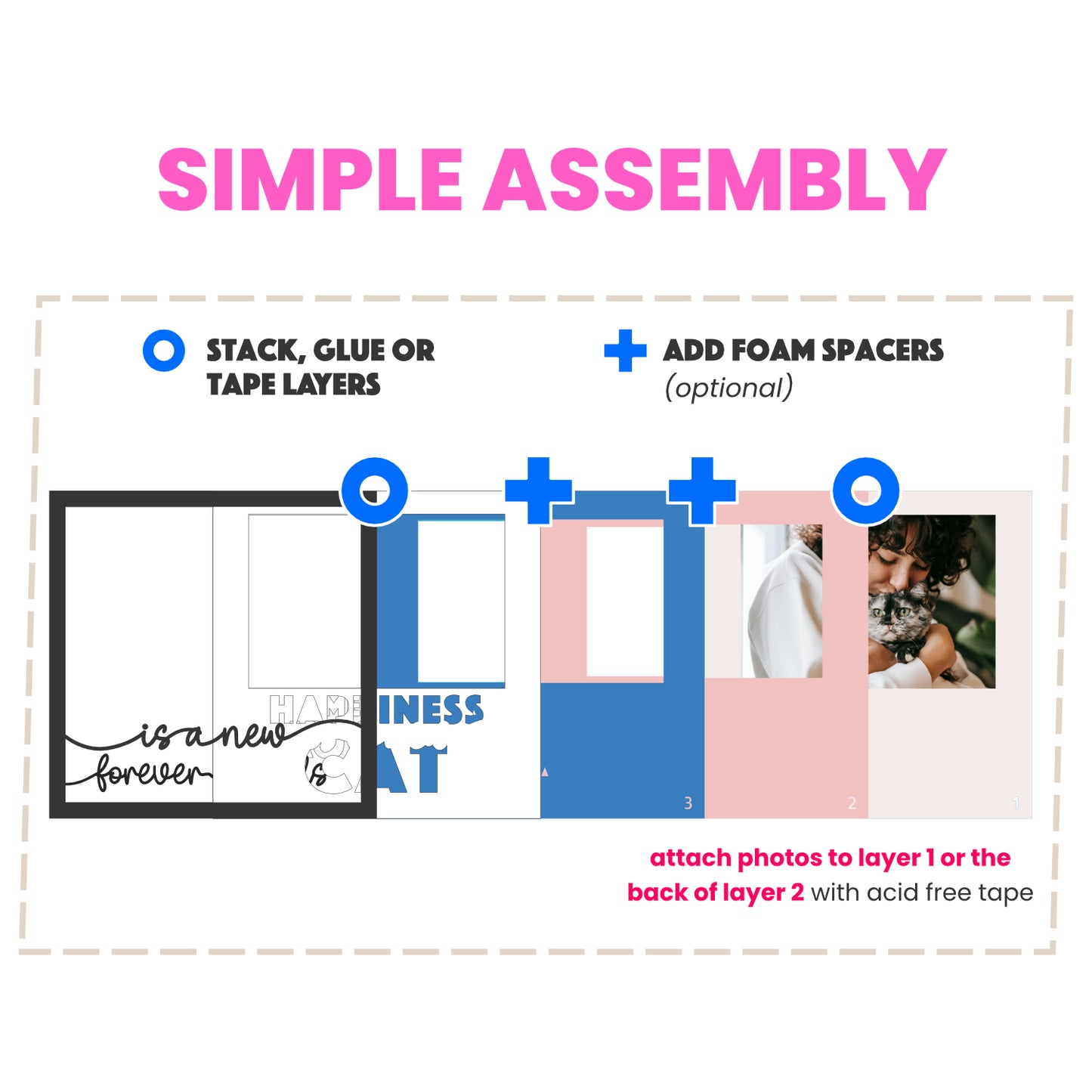 Happiness is a New Cat Layered SVG Picture Frame Project