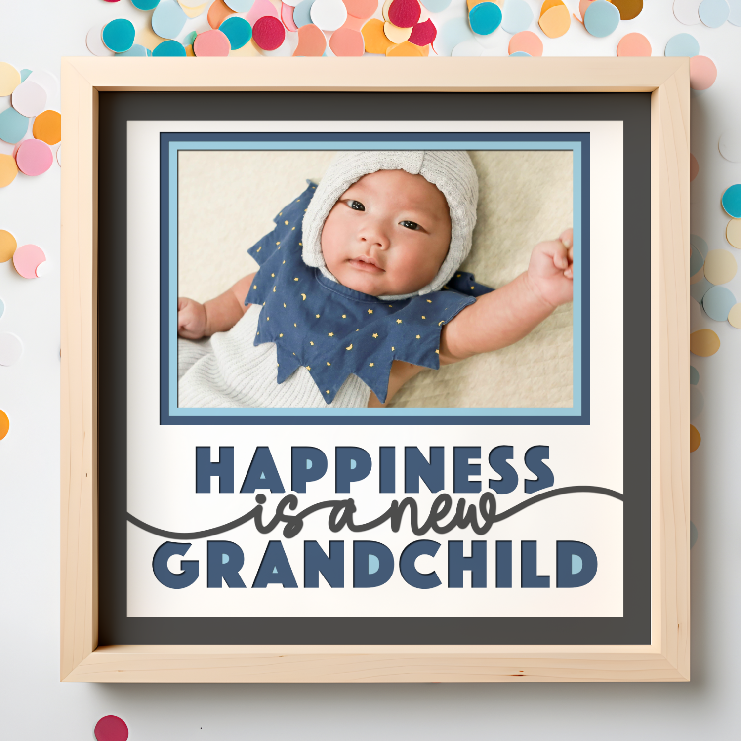 Happiness is a New Grandchild Layered SVG Picture Frame Project
