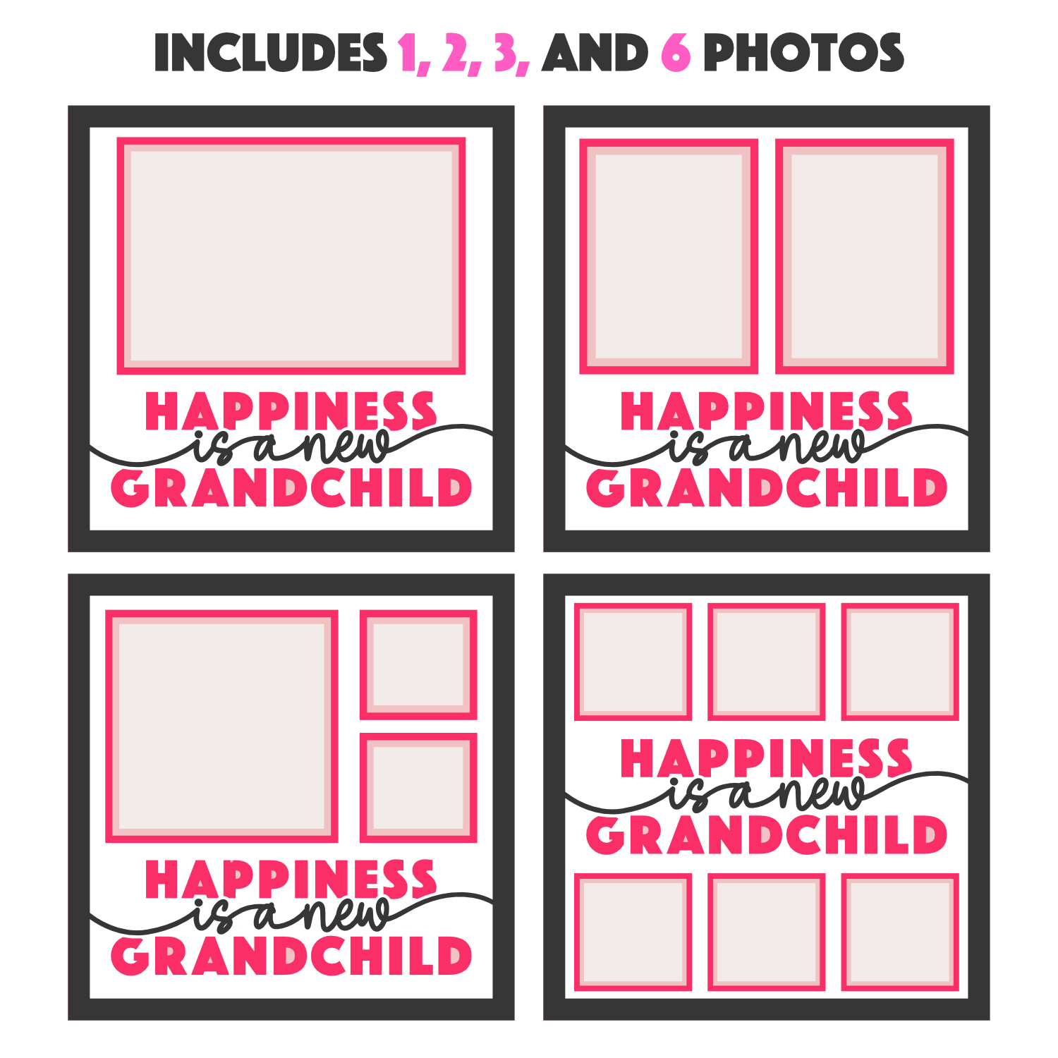 Happiness is a New Grandchild Layered SVG Picture Frame Project
