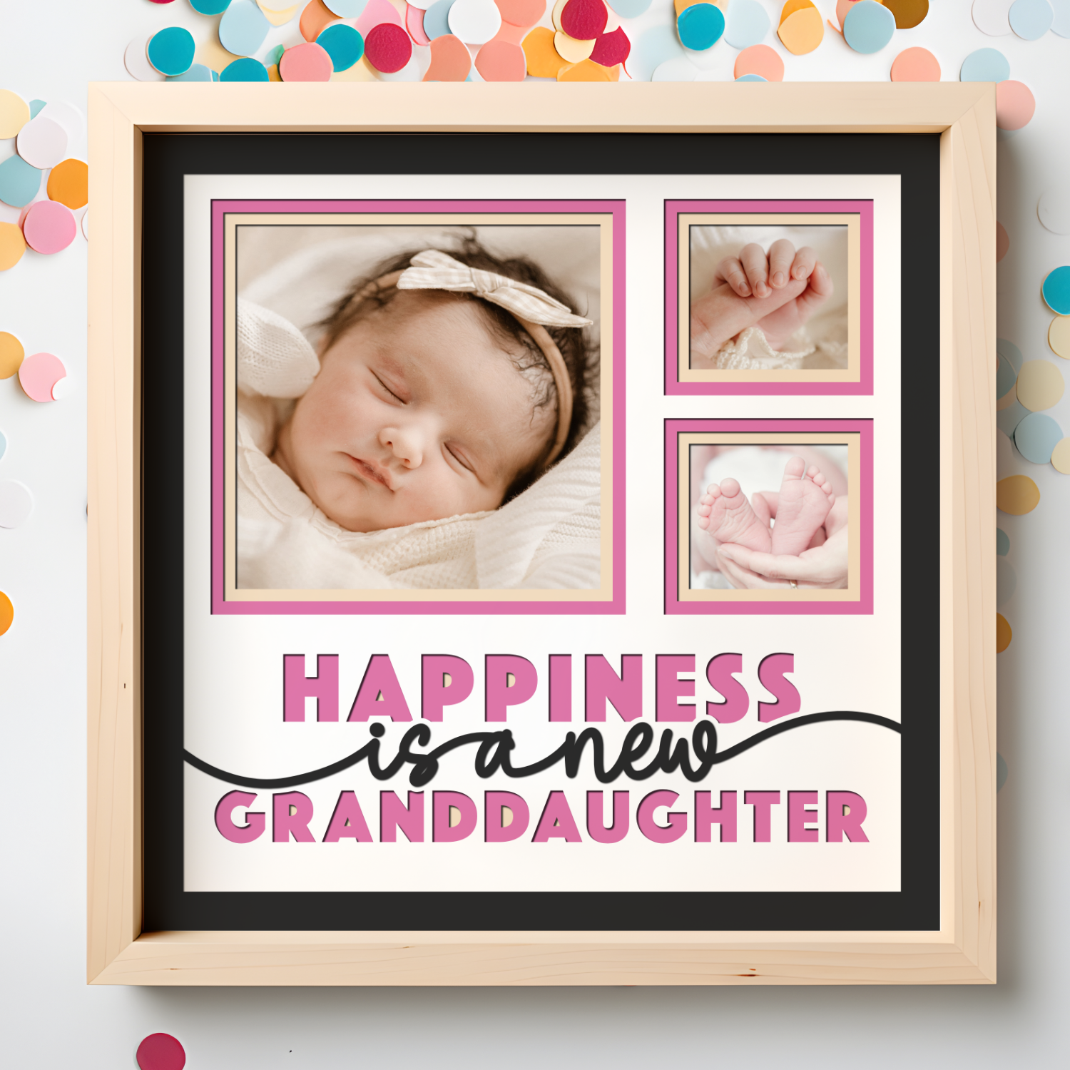 Happiness is a New Granddaughter Layered SVG Picture Frame Project