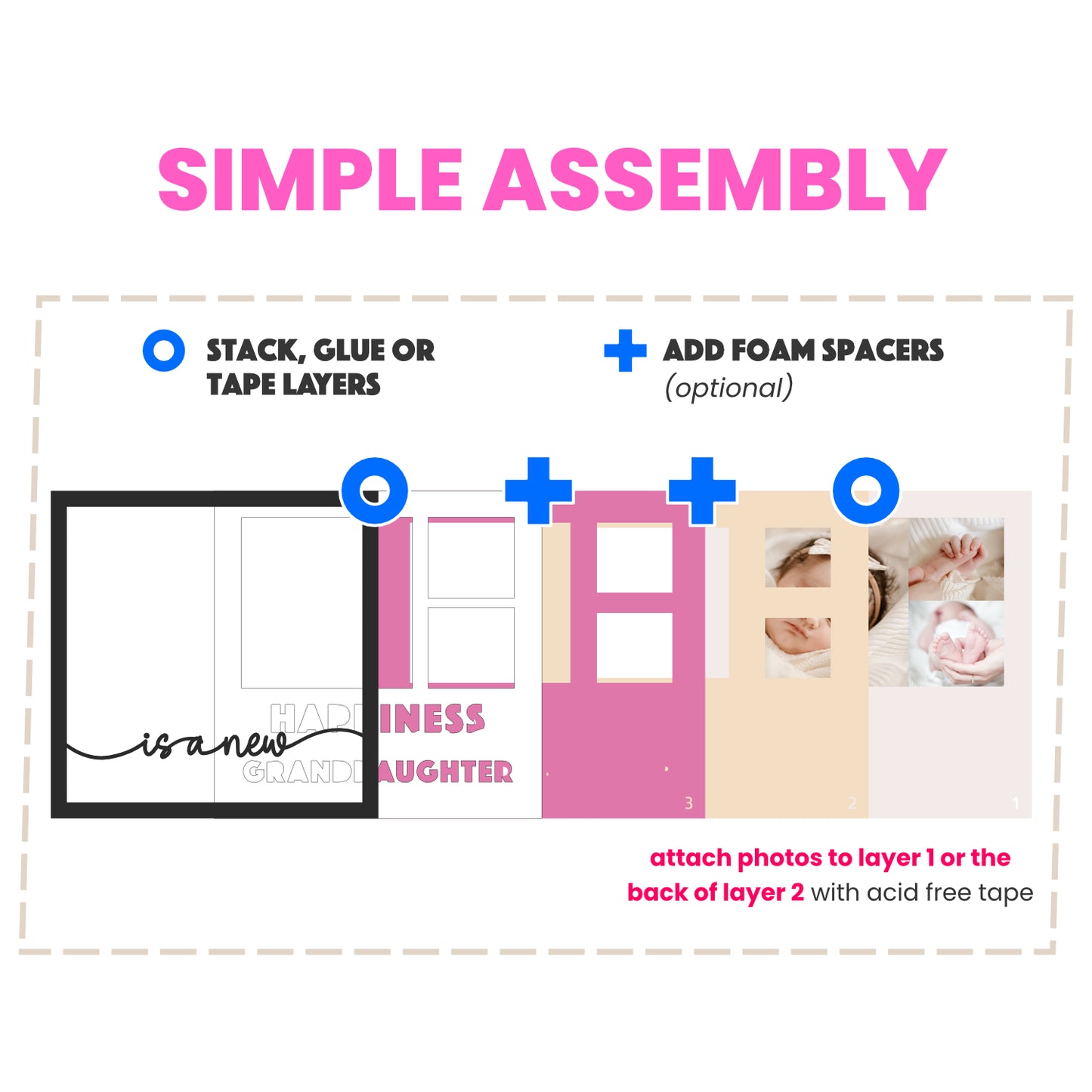Happiness is a New Granddaughter Layered SVG Picture Frame Project