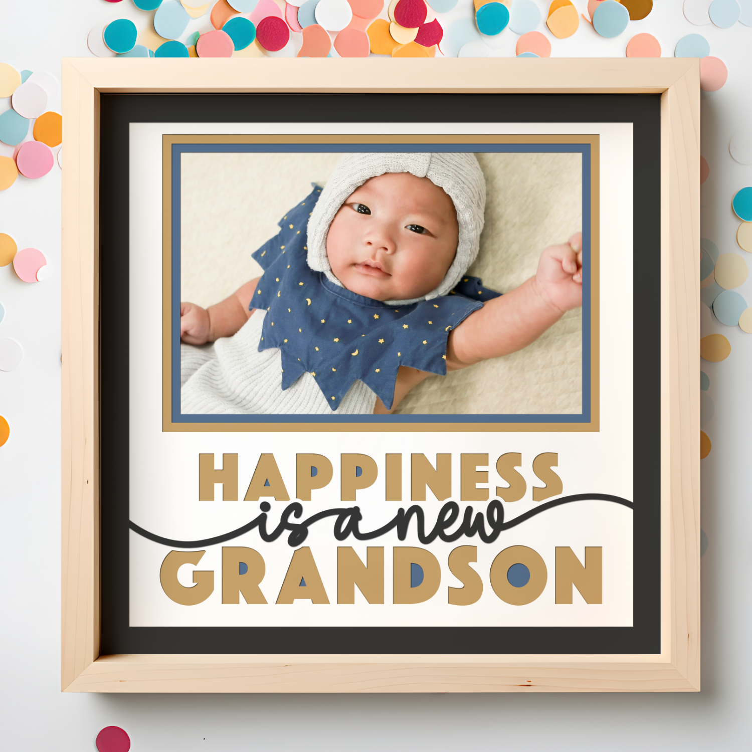 Happiness is a New Grandson Layered SVG Picture Frame Project