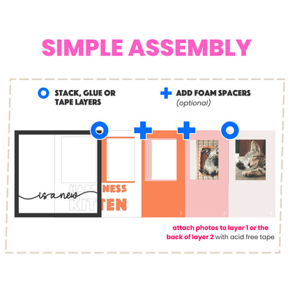 Happiness is a New Kitten Layered SVG Picture Frame Project