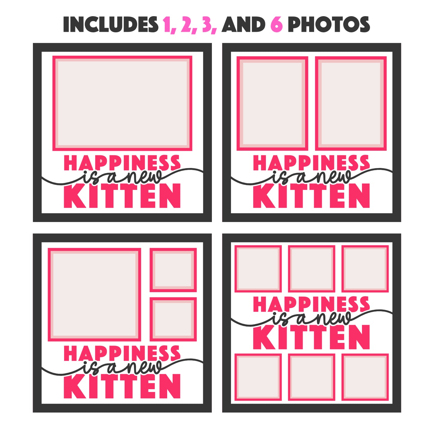 Happiness is a New Kitten Layered SVG Picture Frame Project