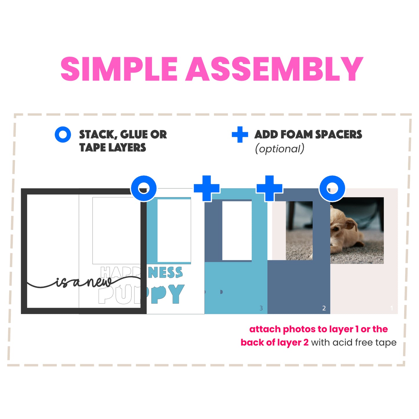 Happiness is a New Puppy Layered SVG Picture Frame Project