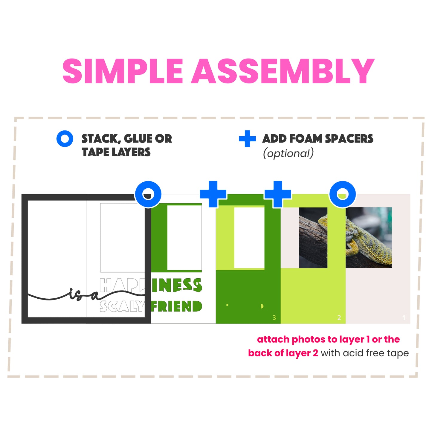 Happiness is a Scaly Friend Layered SVG Pet Memorial Picture Frame Project