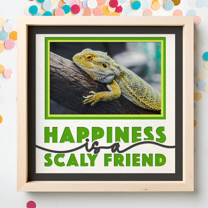 Happiness is a Scaly Friend Layered SVG Pet Memorial Picture Frame Project
