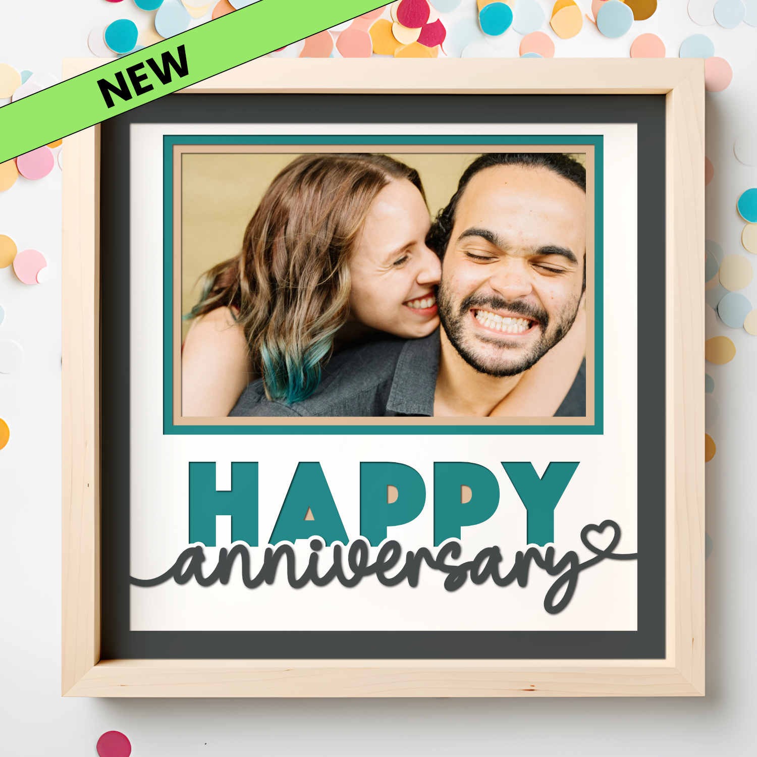 Happy Anniversary Picture Frame SVG Shadow Box Project File