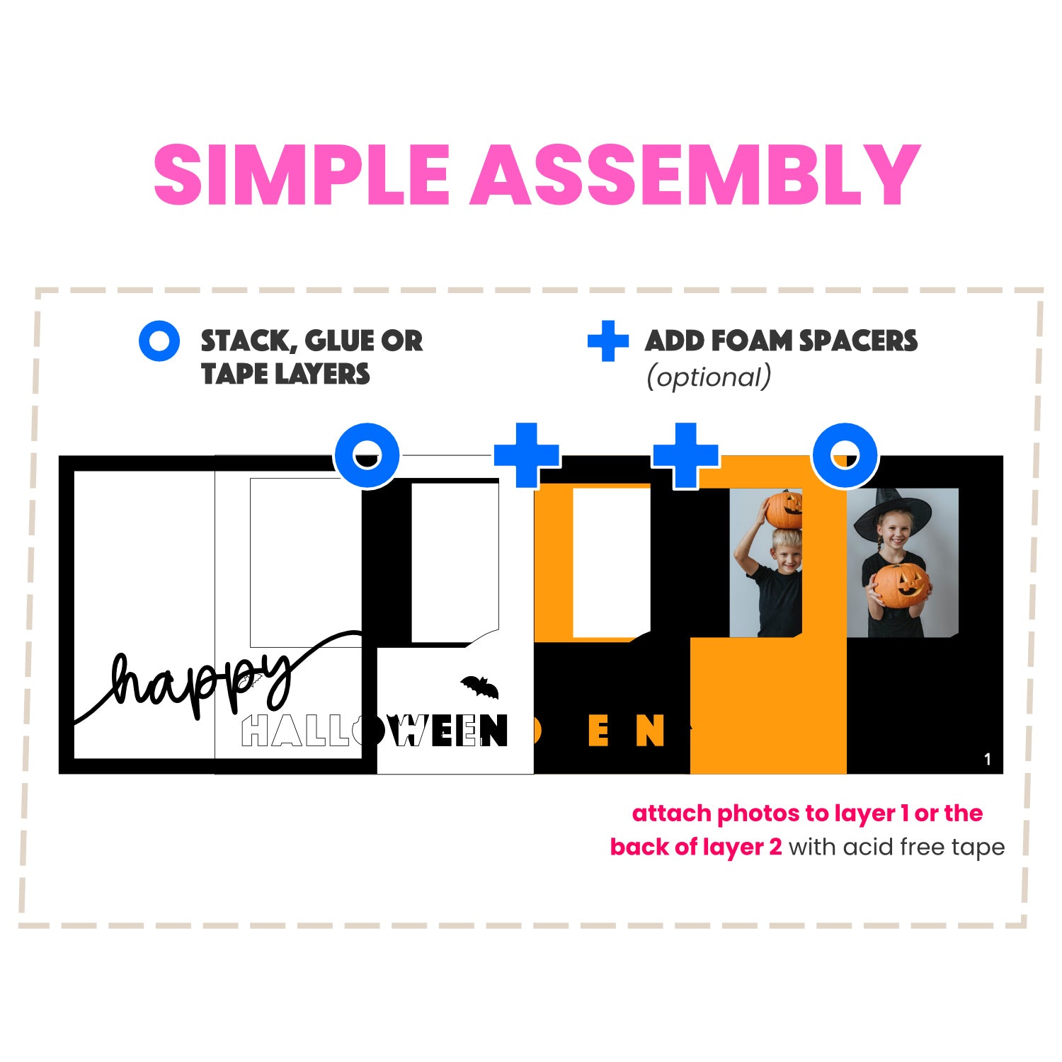 Happy Halloween Picture Frame Layered Shadow Box Project
