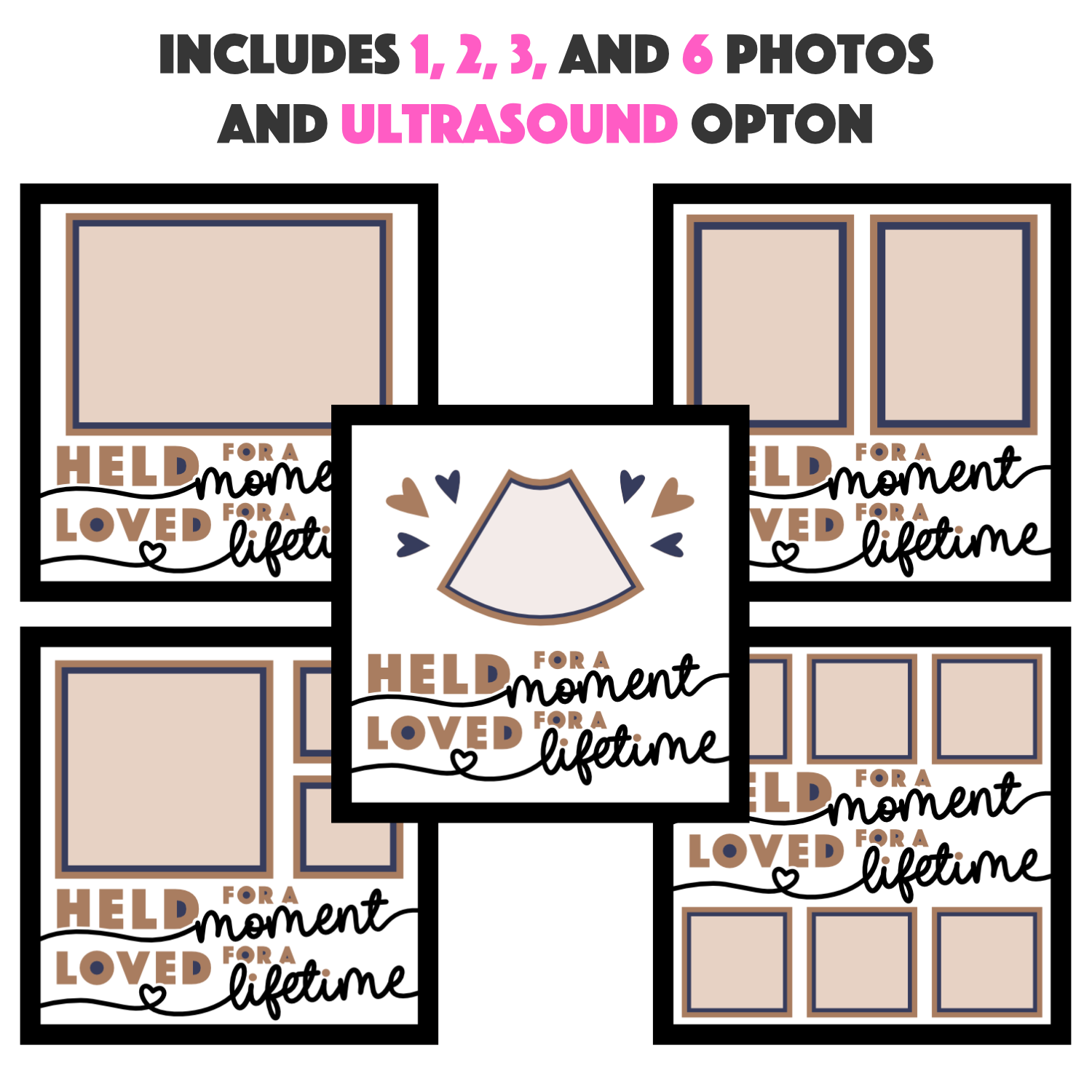 Held for a Moment, Loved for a Lifetime Picture Frame SVG Shadow Box Project File
