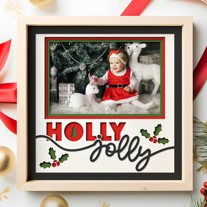 Holly Jolly Layered Picture Frame Shadow Box Project