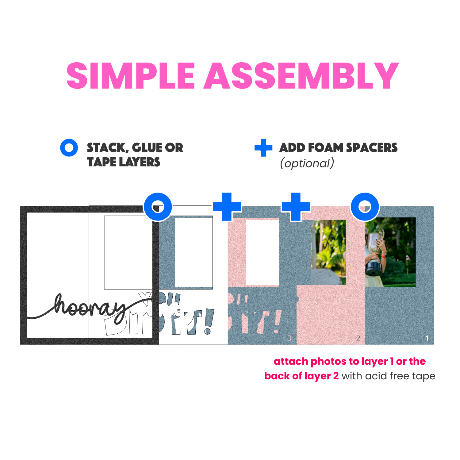 Hooray You Did It Picture Frame Layered Shadow Box Project