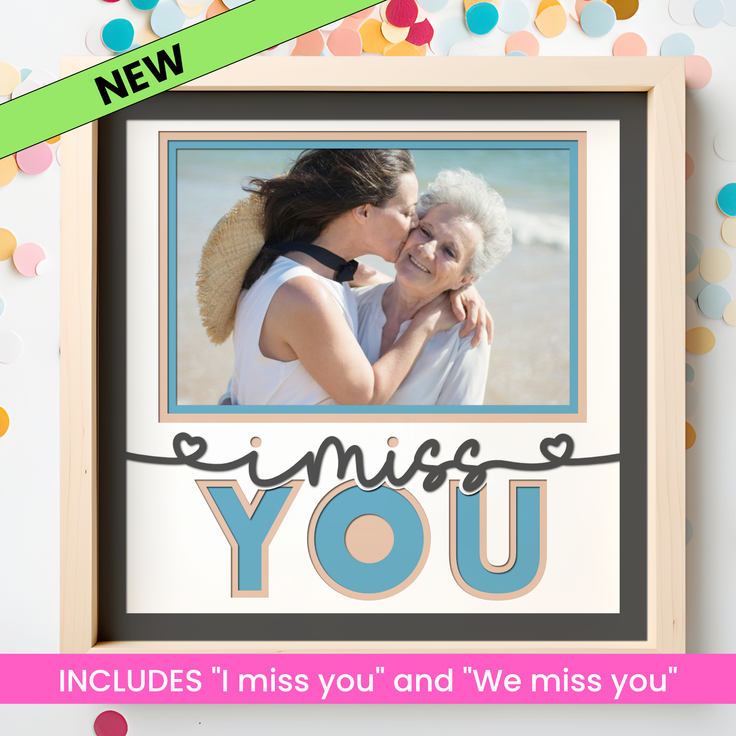 I Miss You Picture Frame SVG Shadow Box Project File