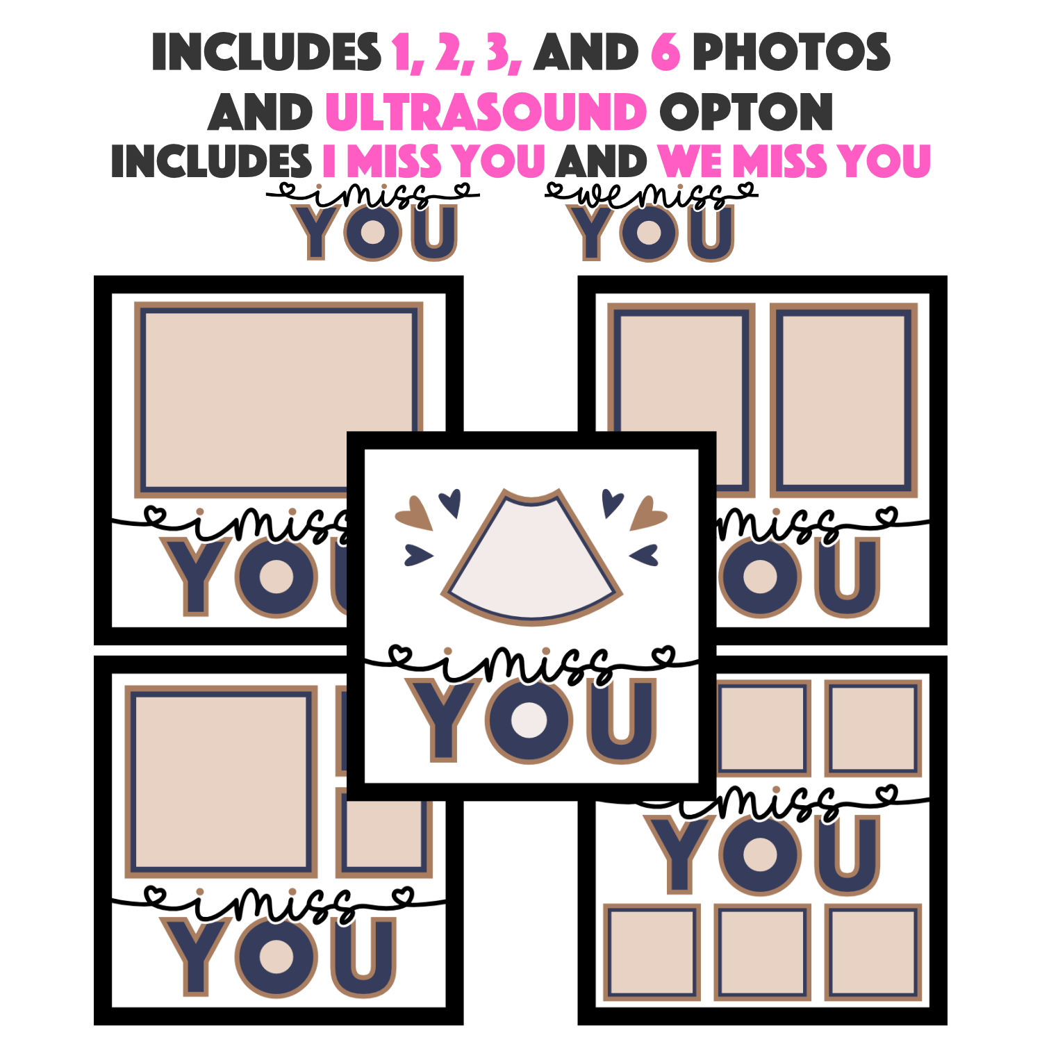 I Miss You Picture Frame SVG Shadow Box Project File