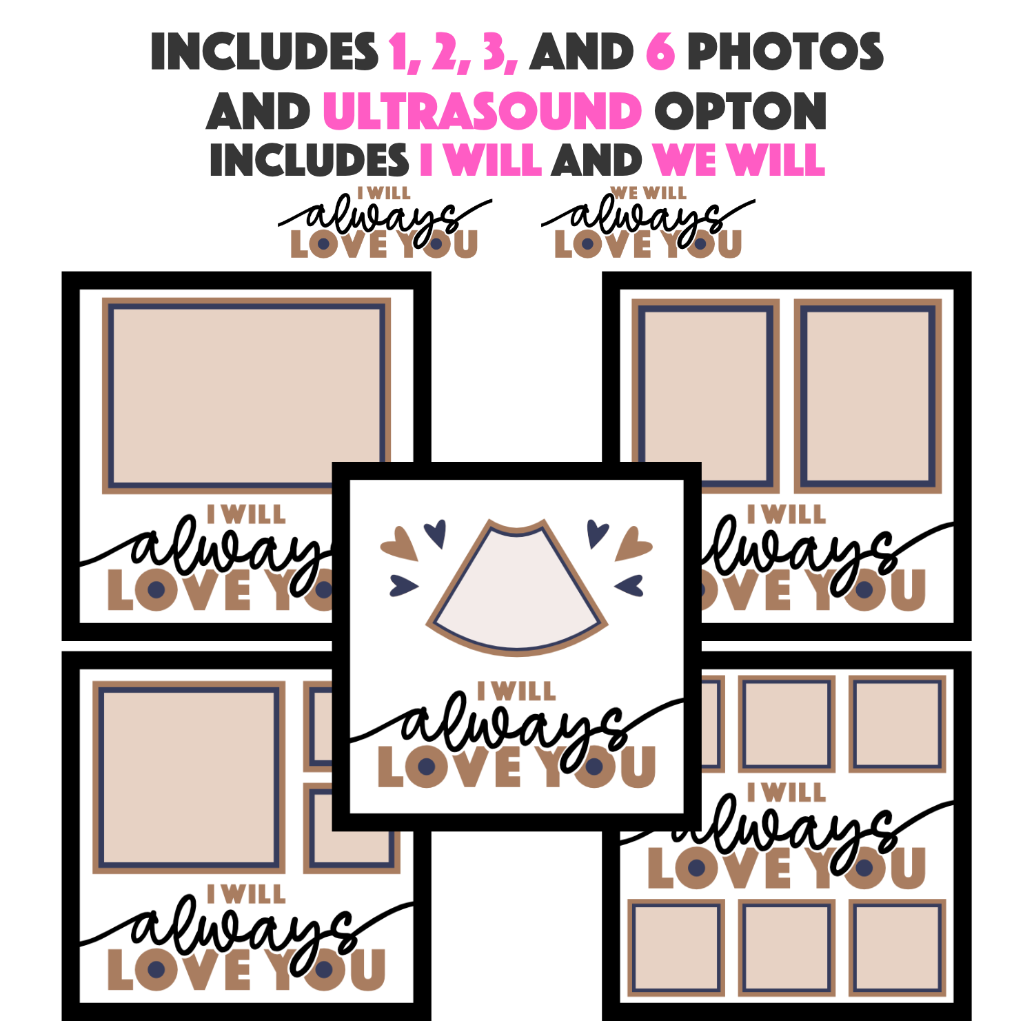 I Will Always Love You Picture Frame SVG Shadow Box Project File
