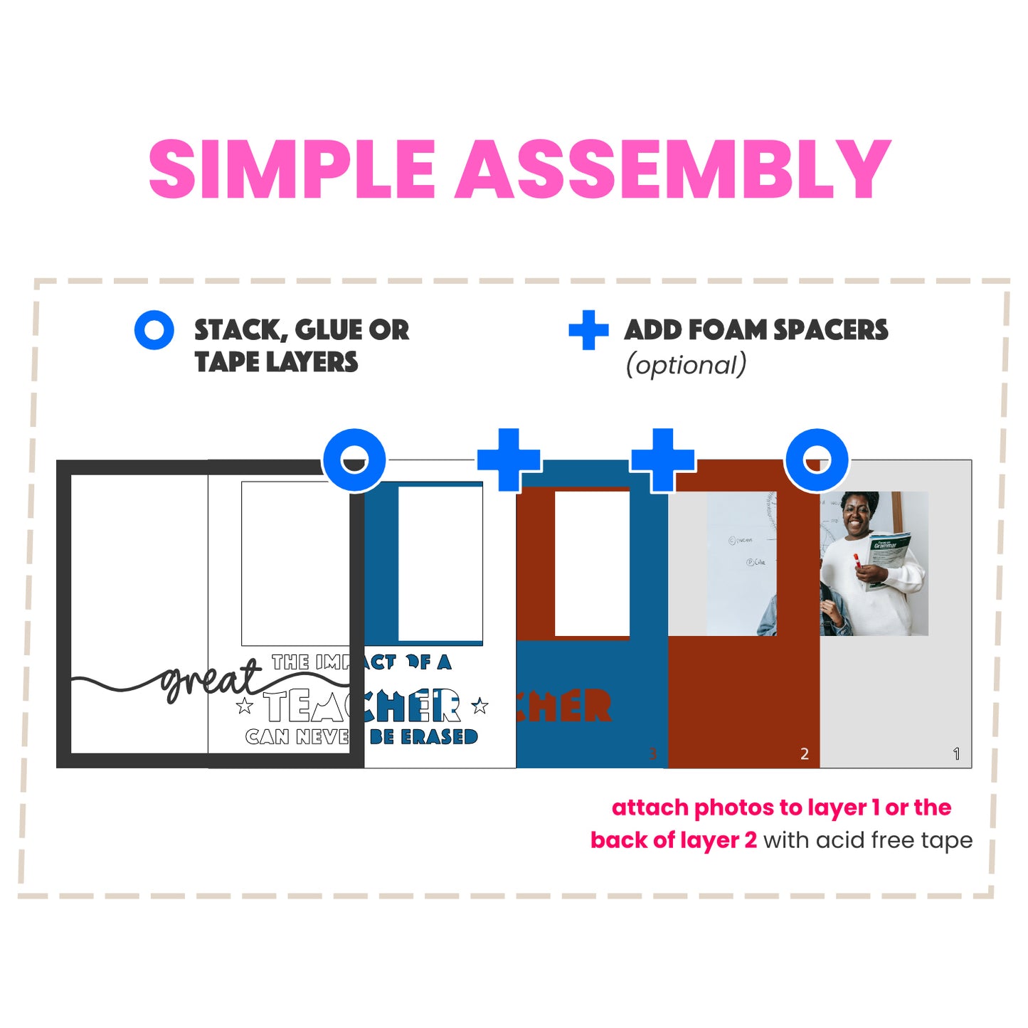 The Impact of a Teacher can Never be Erased Layered Shadow Box Project