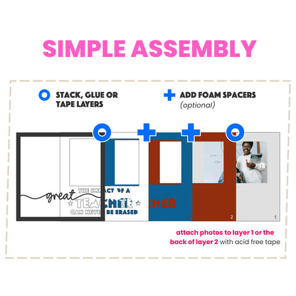 The Impact of a Teacher can Never be Erased Layered Shadow Box Project