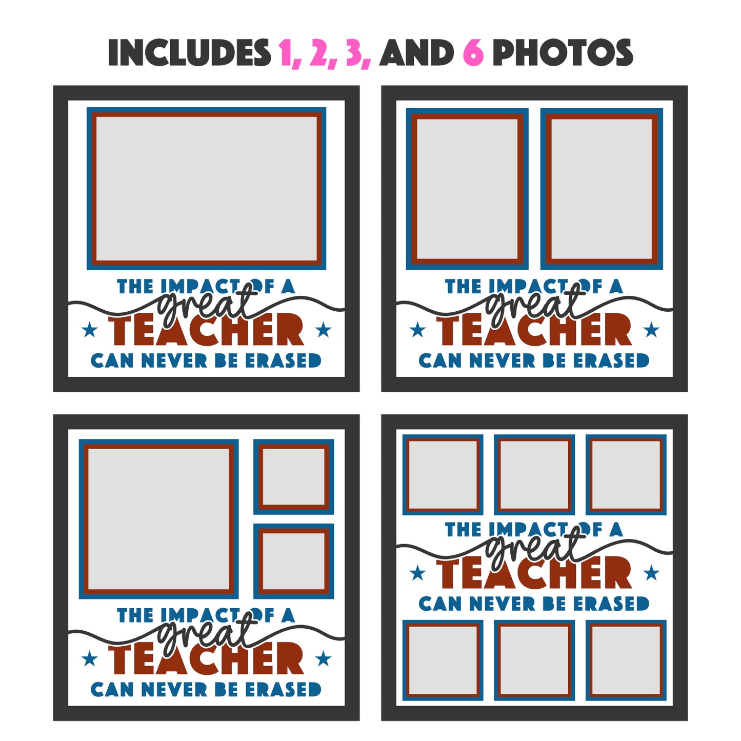 The Impact of a Teacher can Never be Erased Layered Shadow Box Project