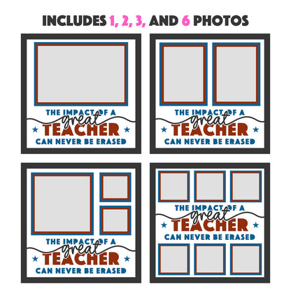 The Impact of a Teacher can Never be Erased Layered Shadow Box Project