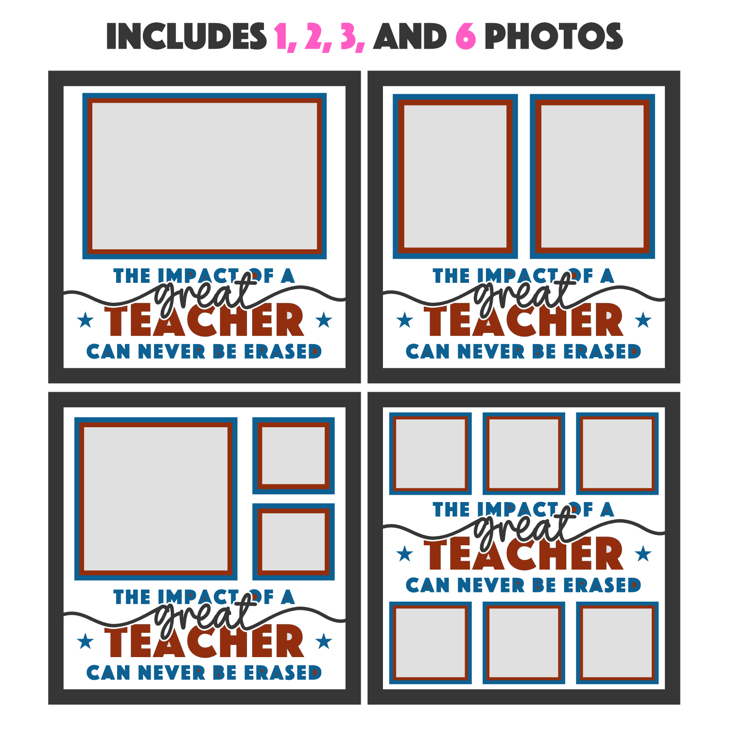 The Impact of a Teacher can Never be Erased Layered Shadow Box Project