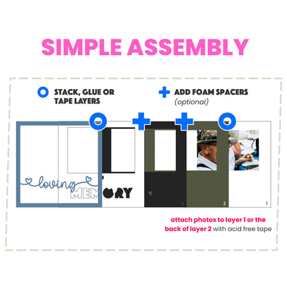 In Loving Memory Memorial Picture Frame Layered Shadow Box Project