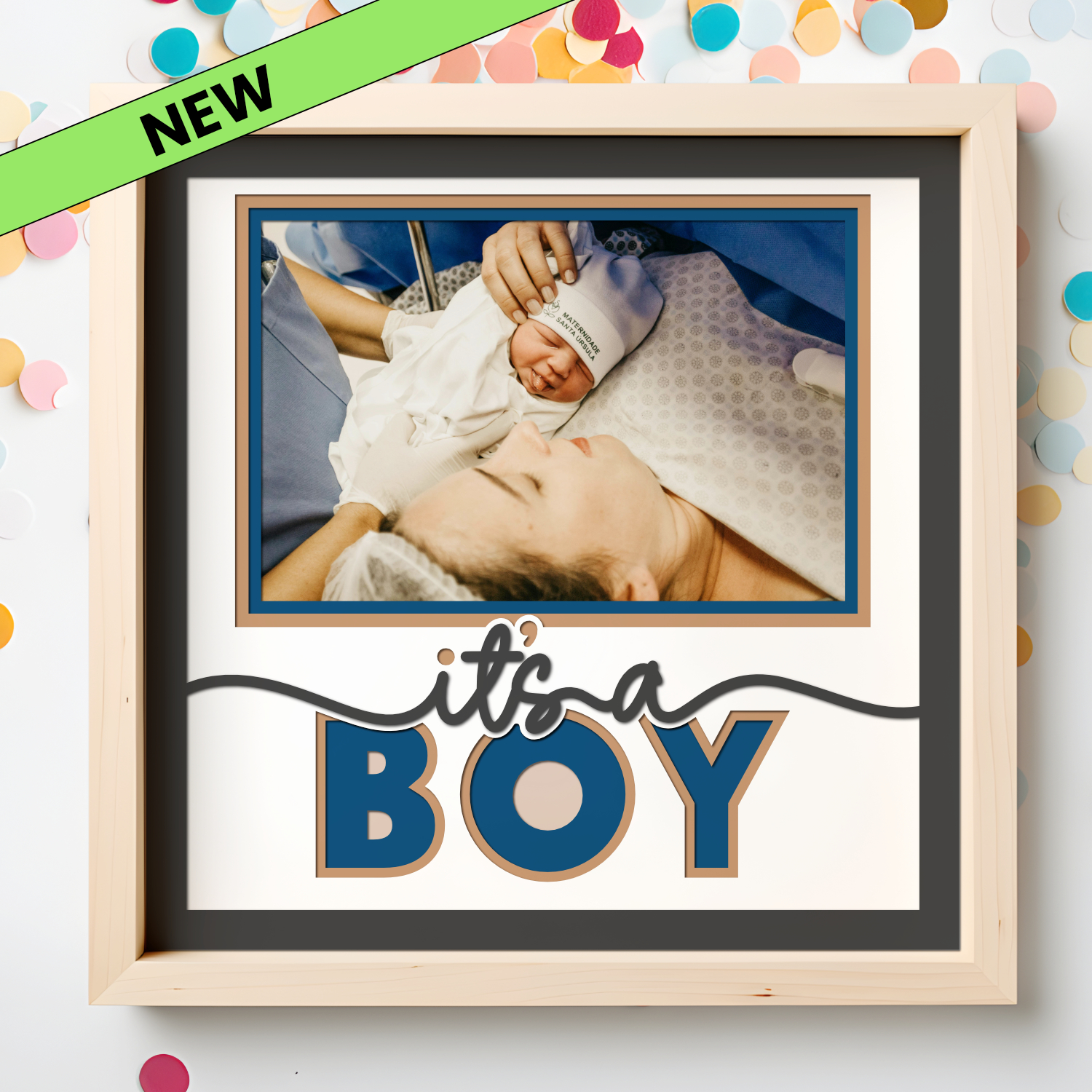 It's a Boy Picture Frame SVG Shadow Box Project File