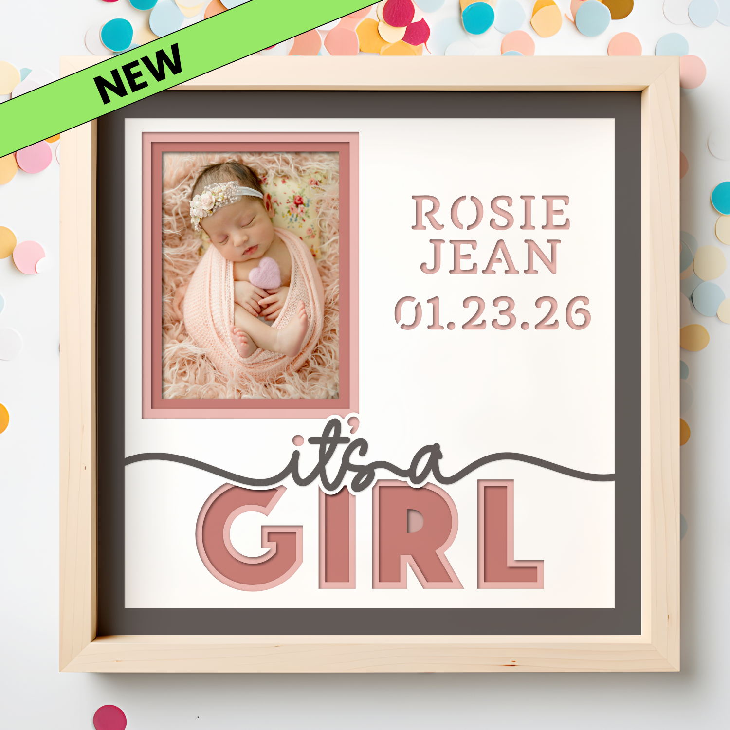 It's a Girl Picture Frame SVG Shadow Box Project File
