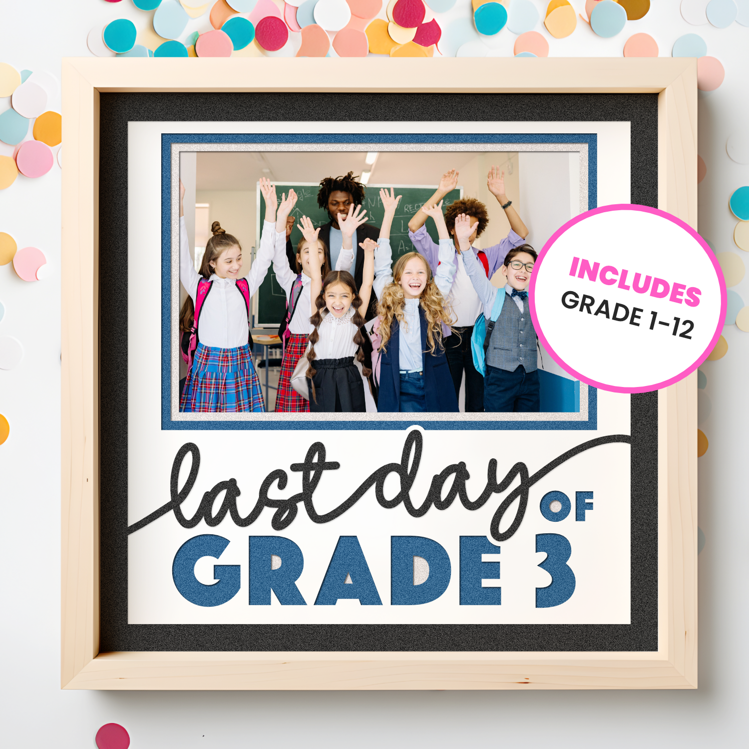 Last Day of Grade x Picture Frame Layered Shadow Box Project