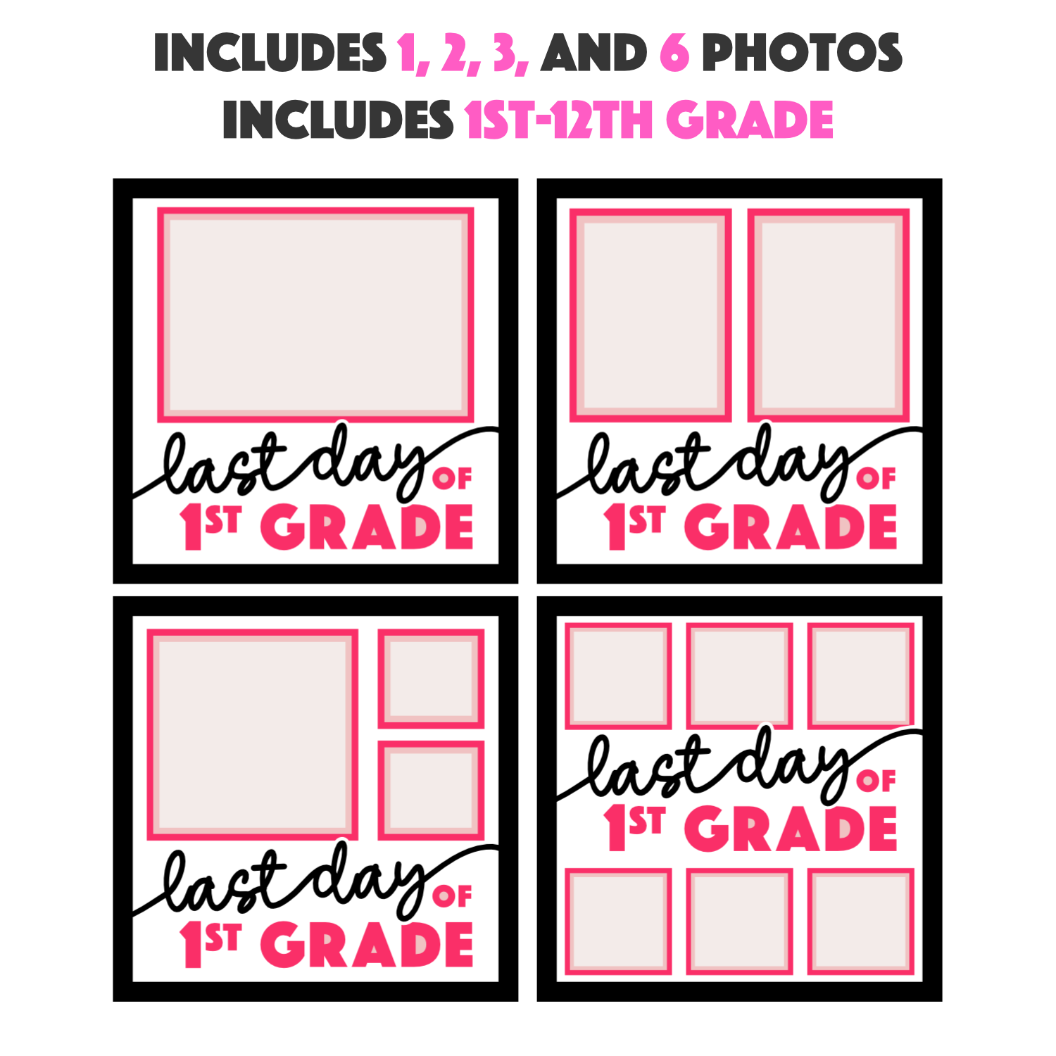 Last Day of x Grade Picture Frame Layered Shadow Box Project