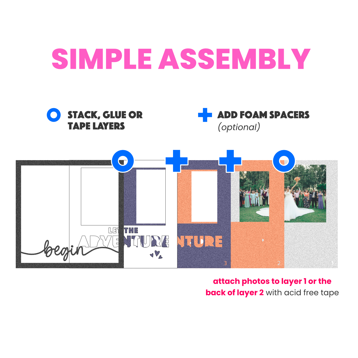 Let the Adventure Begin Wedding Layered Shadow Box Project