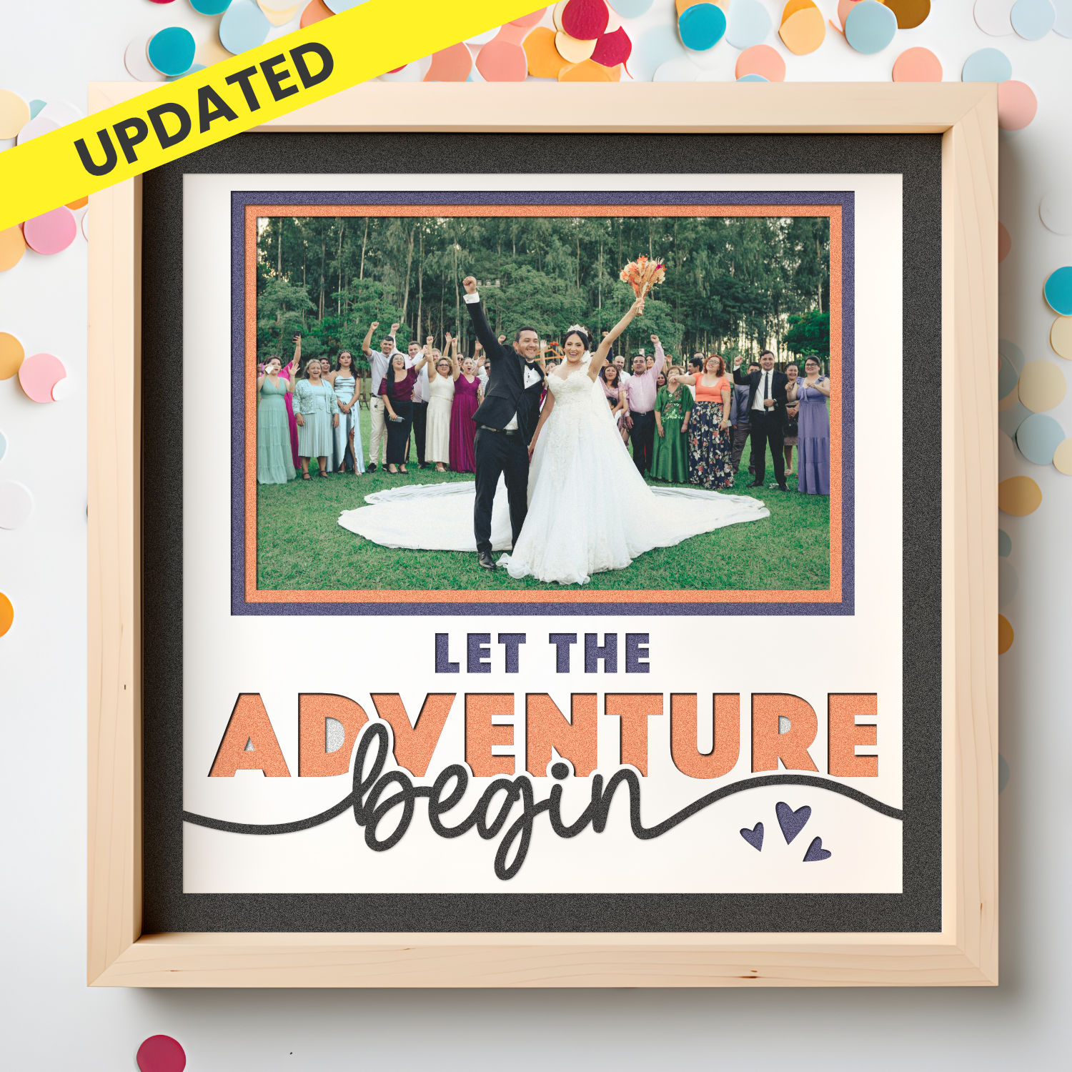 Let the Adventure Begin Wedding Layered Shadow Box Project