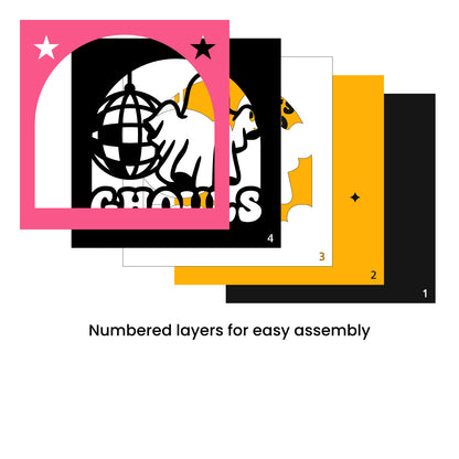 Let's Go Ghouls Retro Halloween Sign - 3d SVG Shadow Box Files