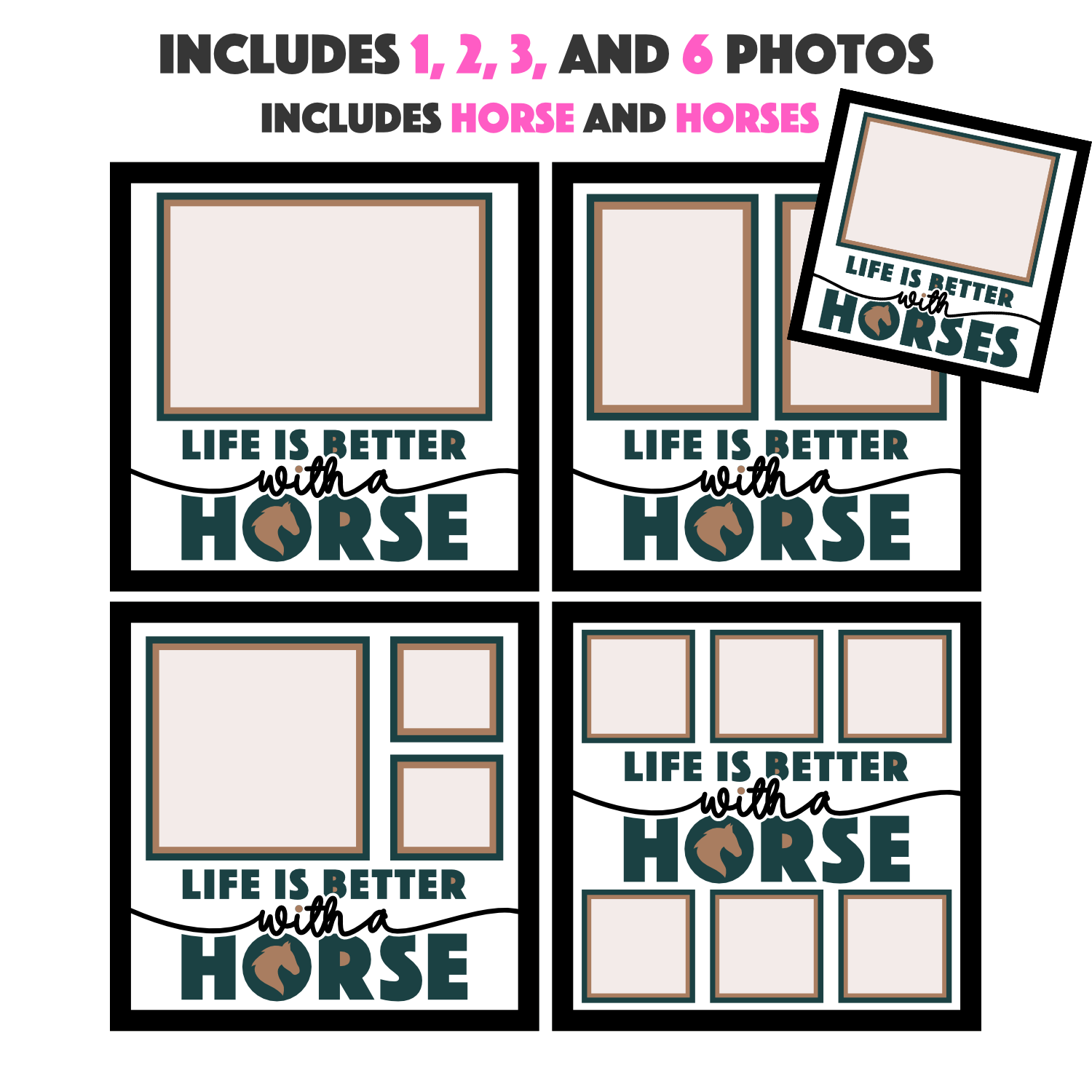 Life is Better with a Horse Picture Frame Layered Shadow Box Project