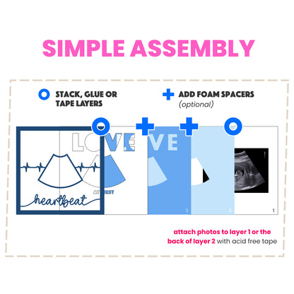 Love at First Heartbeat Ultrasound Picture Frame Shadow Box Project