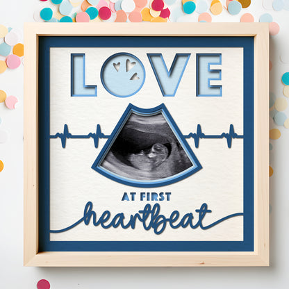 Love at First Heartbeat Ultrasound Picture Frame Shadow Box Project