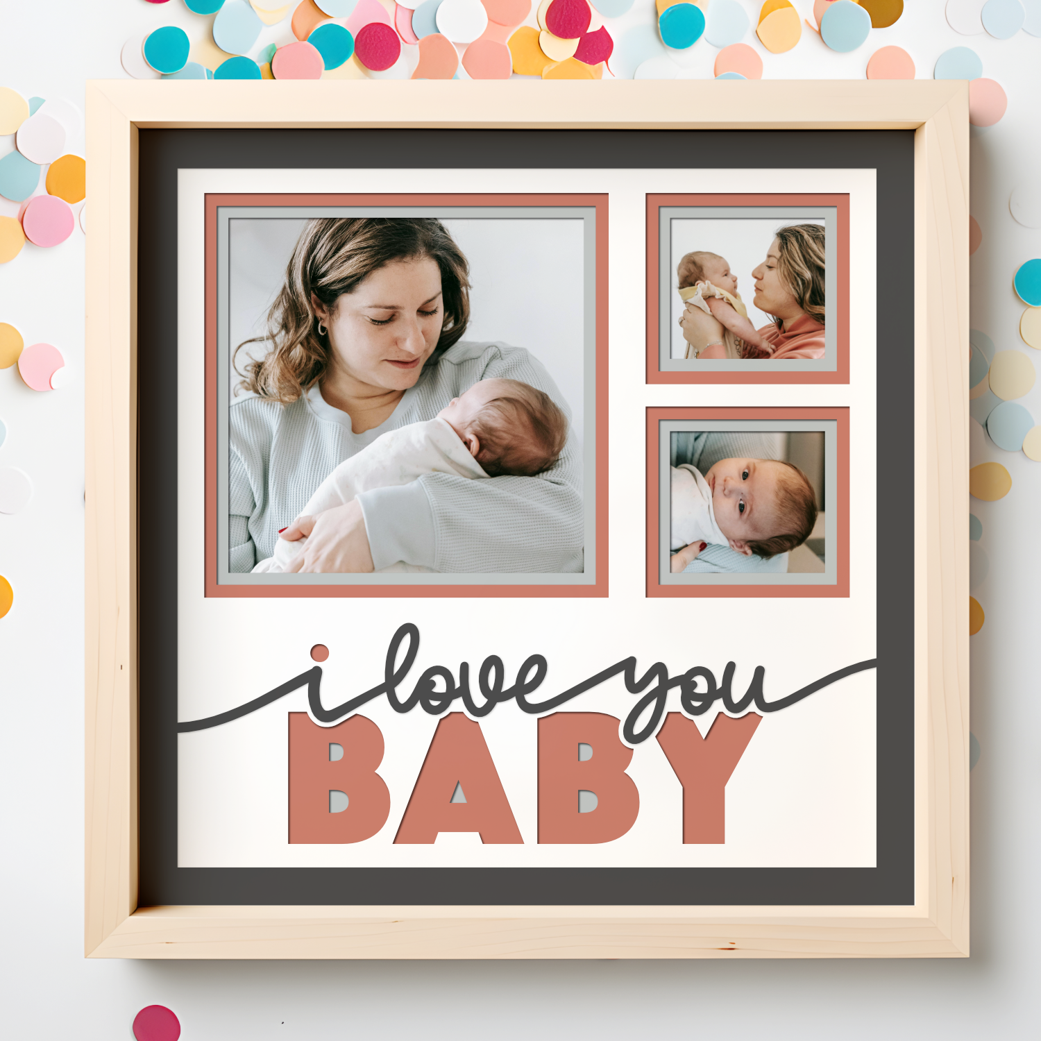 Love You Baby Picture Frame SVG Shadow Box Project File