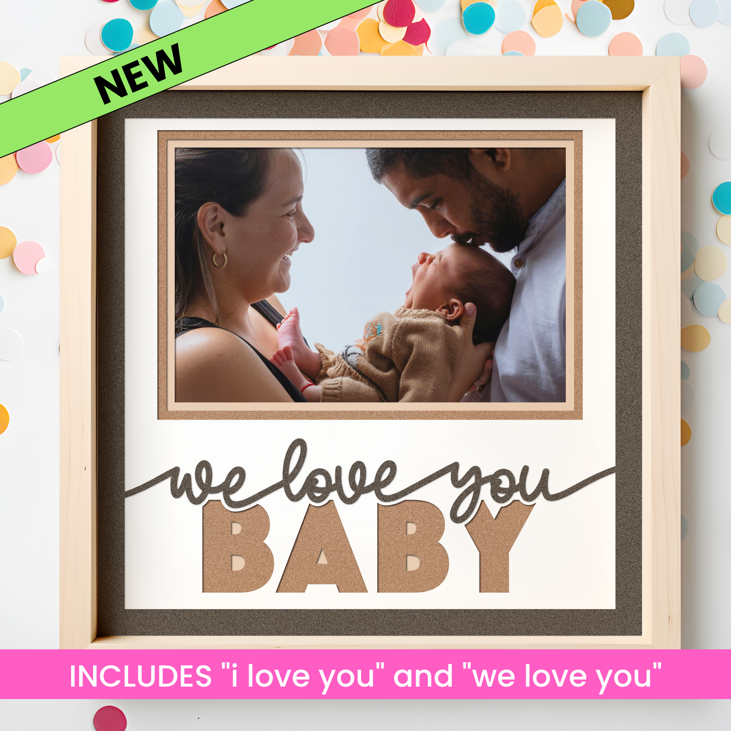 Love You Baby Picture Frame SVG Shadow Box Project File