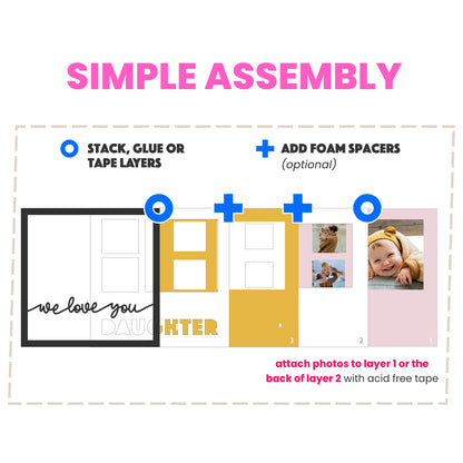Love You Daughter(s) Layered SVG Picture Frame Project