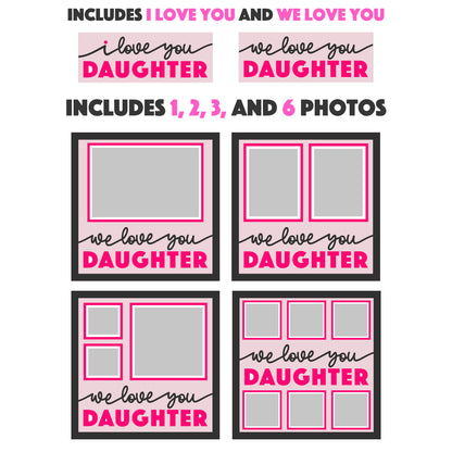 Love You Daughter(s) Layered SVG Picture Frame Project