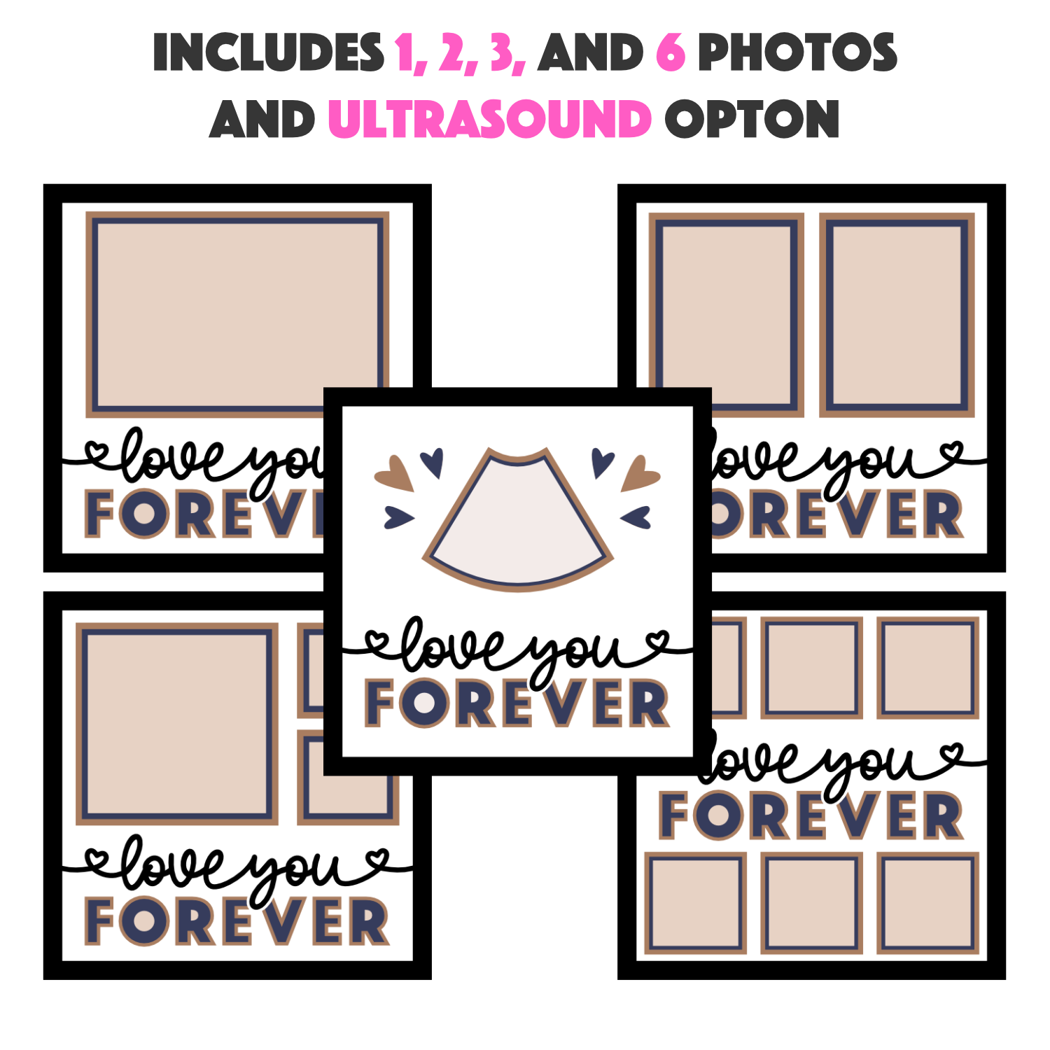 Love You Forever Picture Frame SVG Shadow Box Project File
