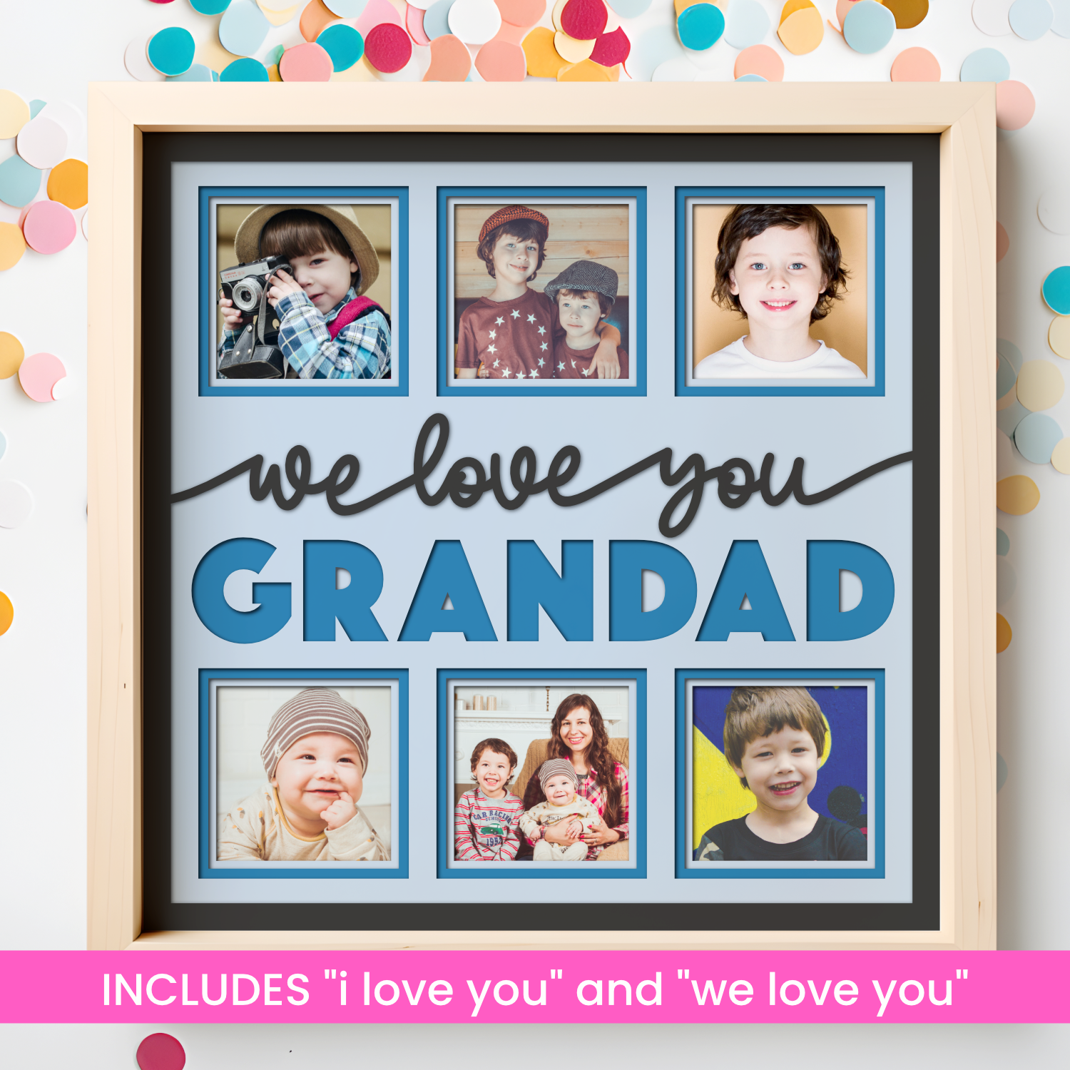 Love You Grandad Picture Frame SVG Shadow Box Project File