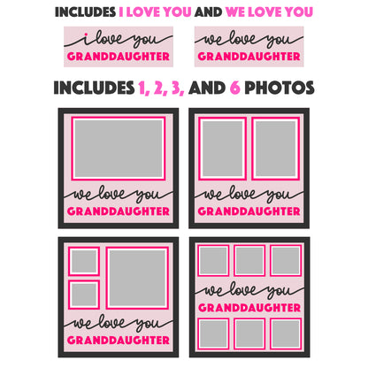 Love You Granddaughter(s) Layered SVG Picture Frame Project