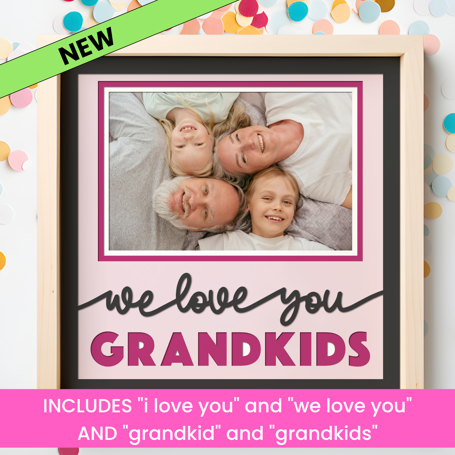 Love You Grandkid(s) Picture Frame SVG Shadow Box Project File
